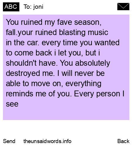 unsent message to joni