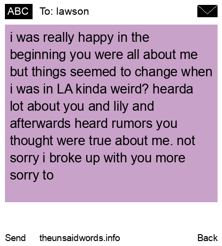 unsent message to lawson