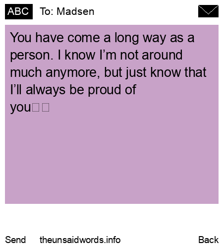 unsent message to Madsen