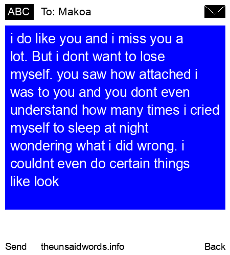 unsent message to Makoa