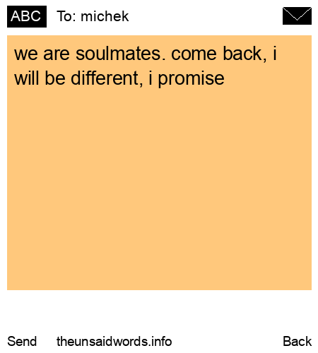 unsent message to michek