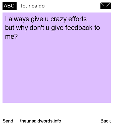 unsent message to ricaldo