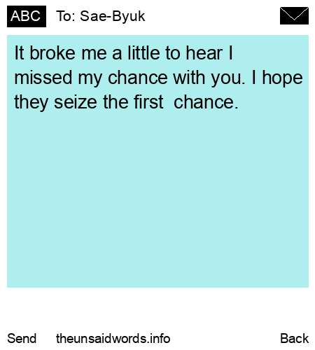unsent message to Sae-Byuk