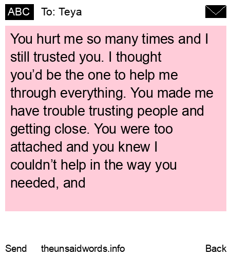 unsent message to Teya