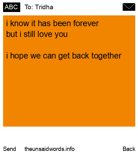 unsent message to Tridha