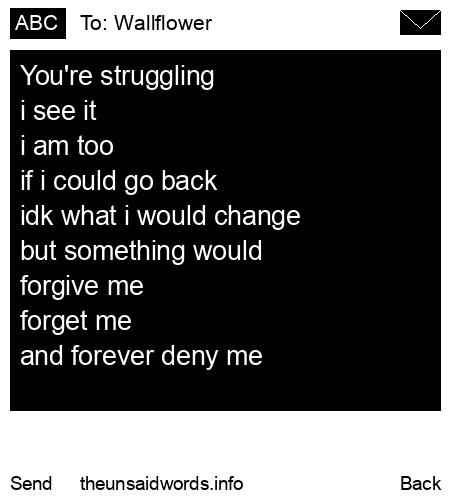 unsent message to Wallflower