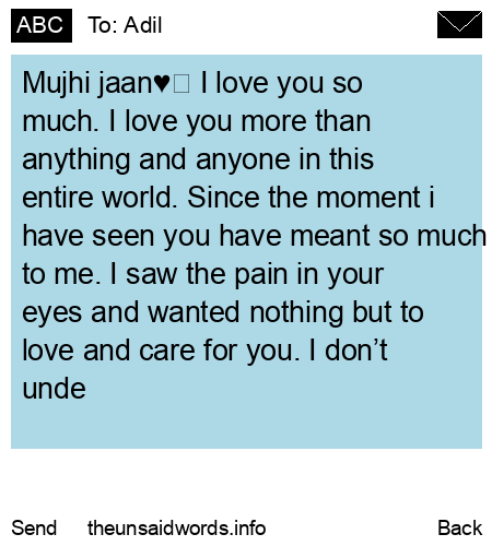 unsent message to Adil