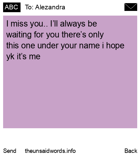 unsent message to Alezandra 