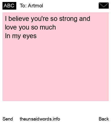 unsent message to Artmol