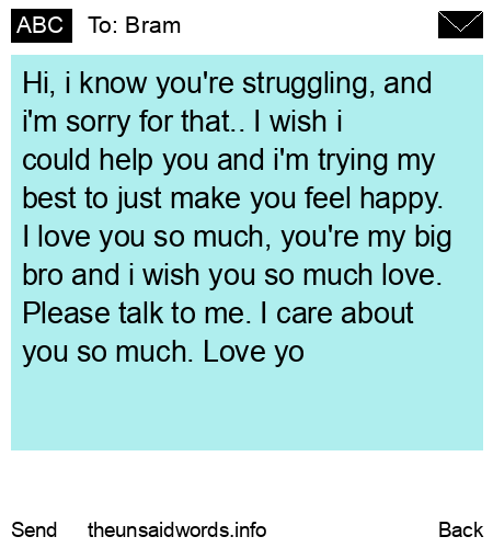 unsent message to Bram