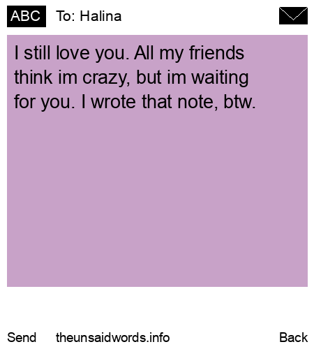 unsent message to Halina