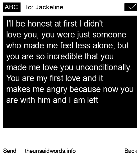 unsent message to Jackeline