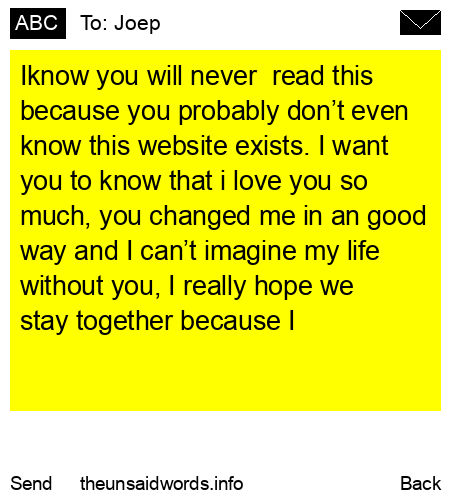 unsent message to Joep