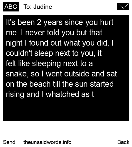 unsent message to Judine
