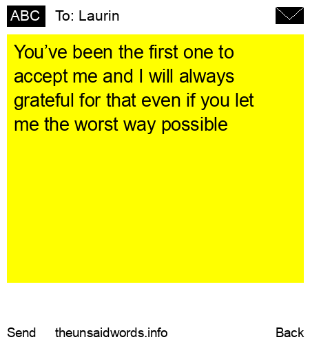 unsent message to Laurin