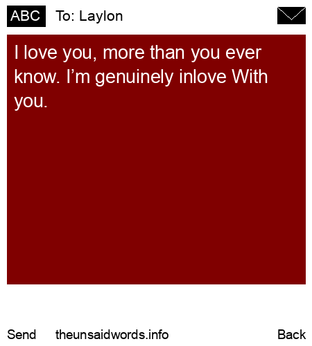 unsent message to Laylon