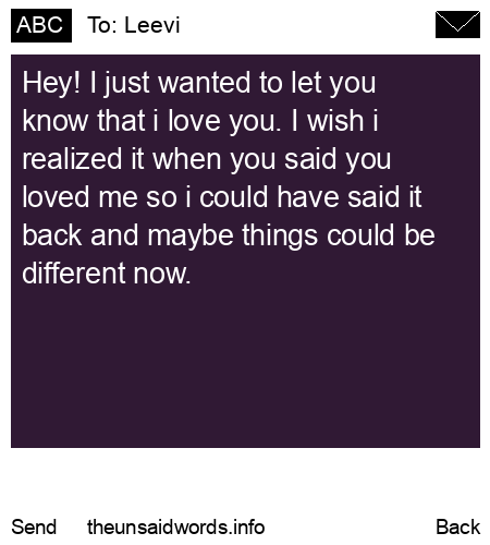 unsent message to Leevi