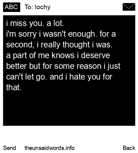 unsent message to lochy