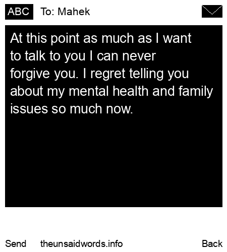 unsent message to Mahek