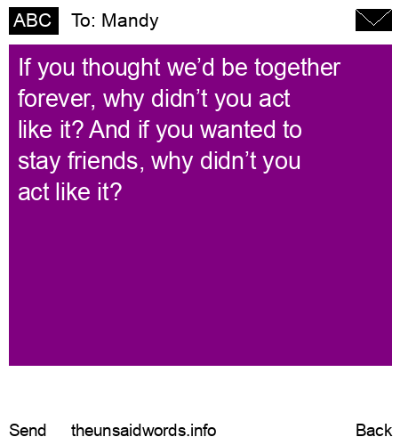 unsent message to Mandy