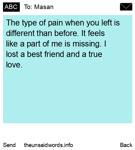 unsent message to Masan