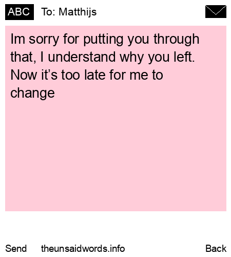 unsent message to Matthijs