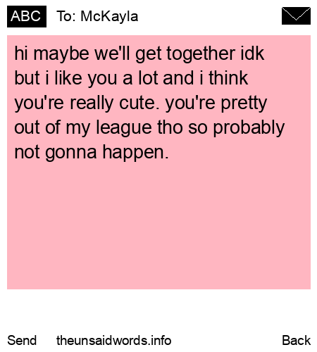 unsent message to McKayla