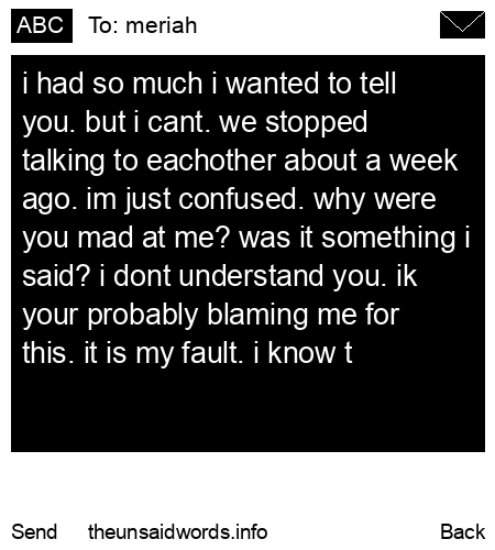unsent message to meriah