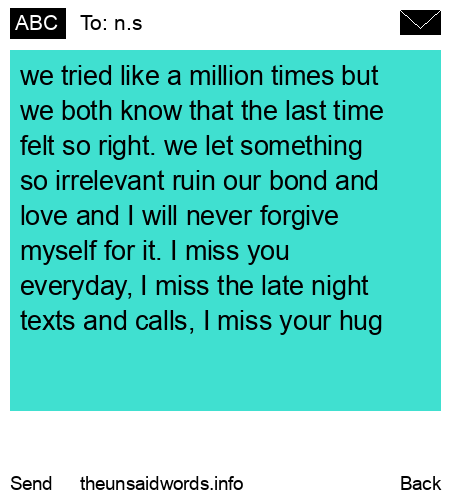 unsent message to n.s