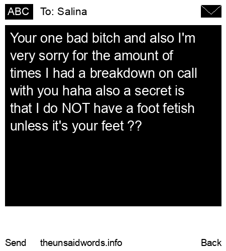 unsent message to Salina