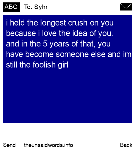 unsent message to Syhr