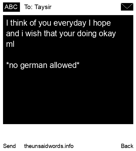 unsent message to Taysir