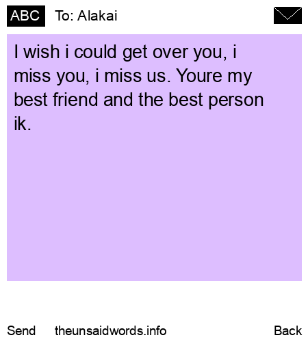 unsent message to Alakai