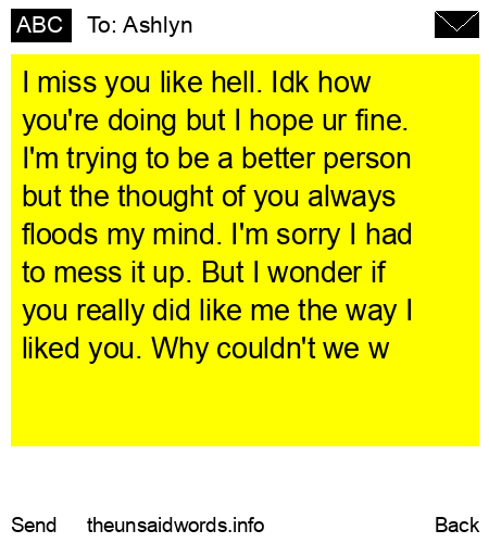 unsent message to Ashlyn