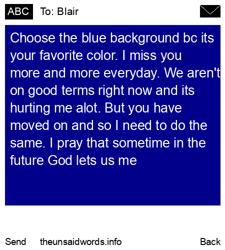 unsent message to Blair