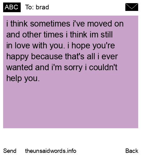 unsent message to brad