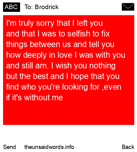 unsent message to Brodrick