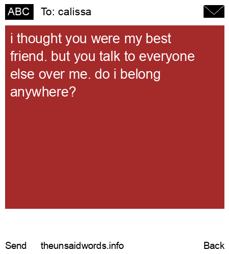 unsent message to calissa
