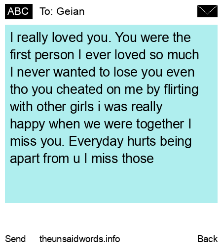 unsent message to Geian