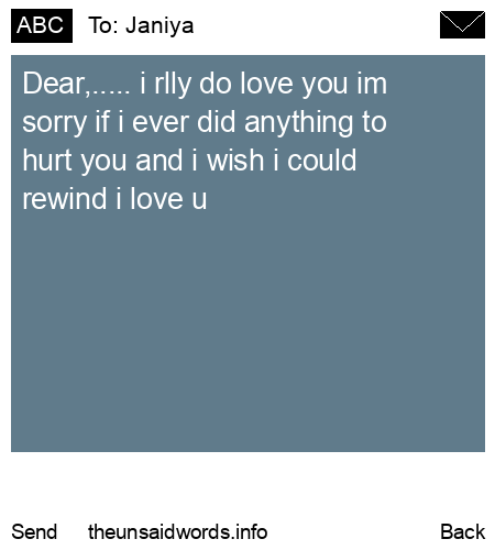 unsent message to Janiya