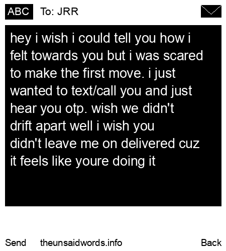 unsent message to JRR