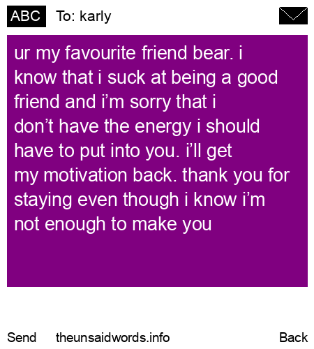 unsent message to karly