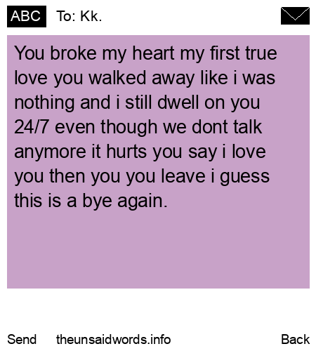 unsent message to Kk.