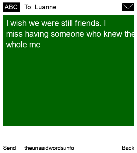 unsent message to Luanne