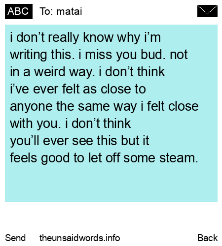 unsent message to matai