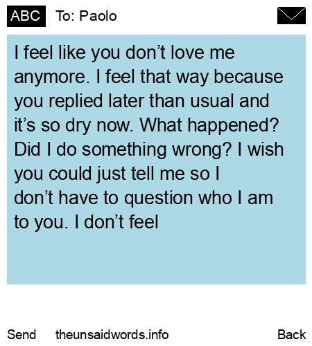 unsent message to Paolo
