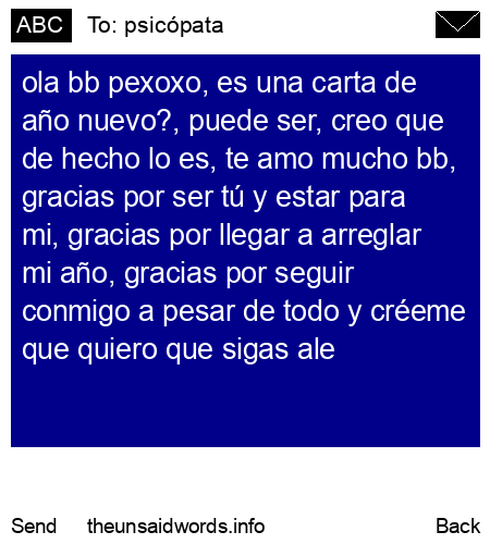 unsent message to psicópata