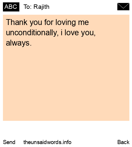 unsent message to Rajith