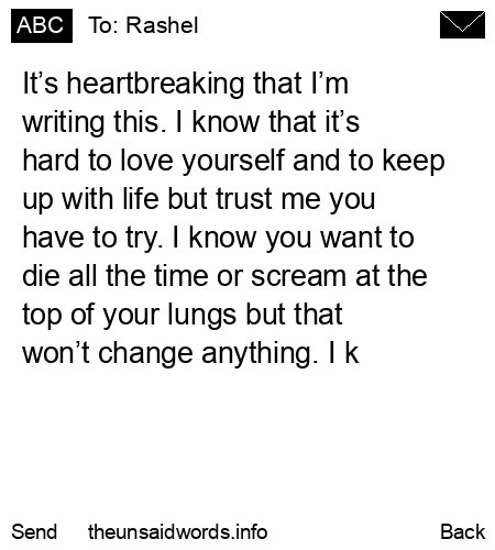 unsent message to Rashel