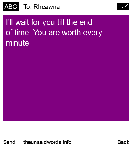 unsent message to Rheawna